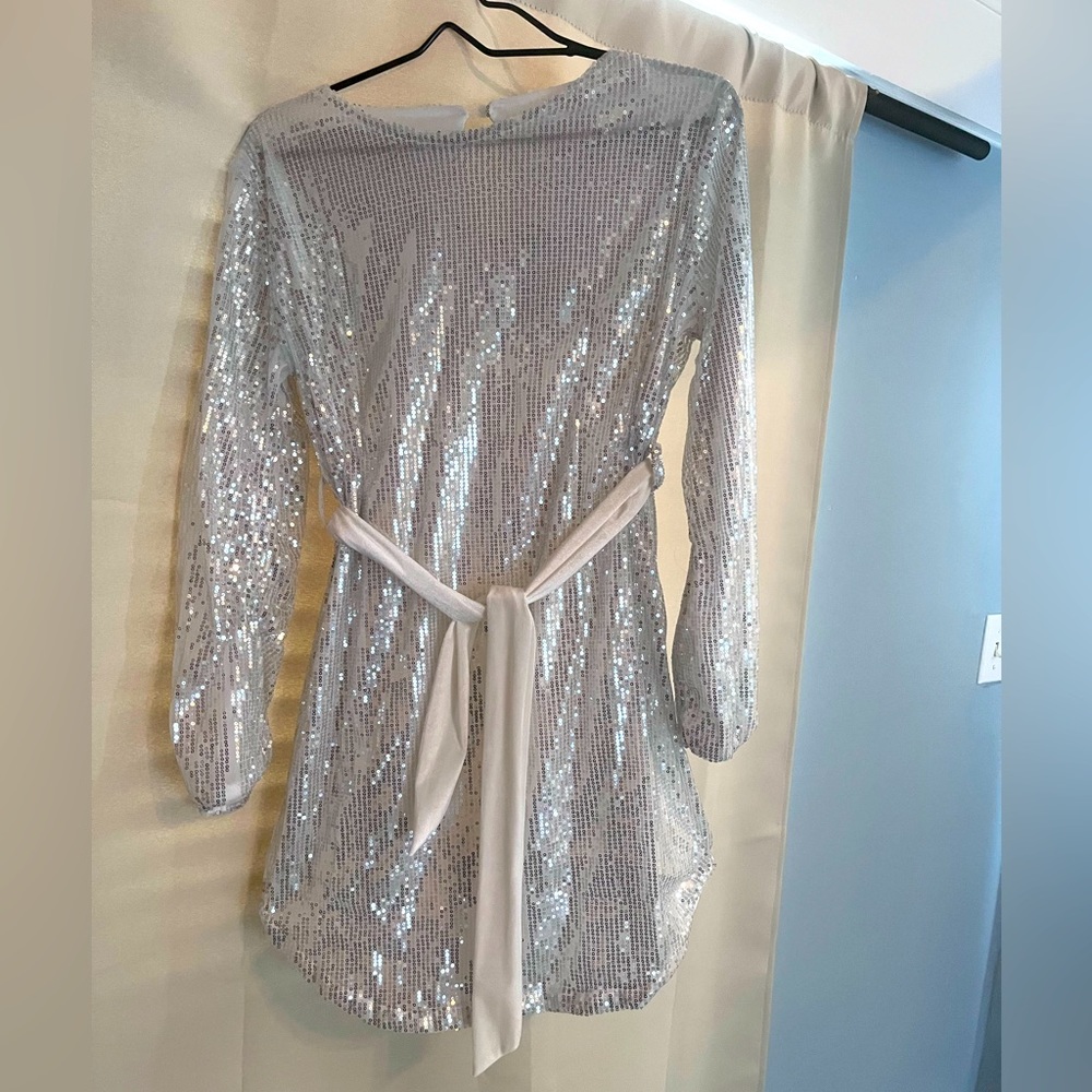 Silver sequin dress